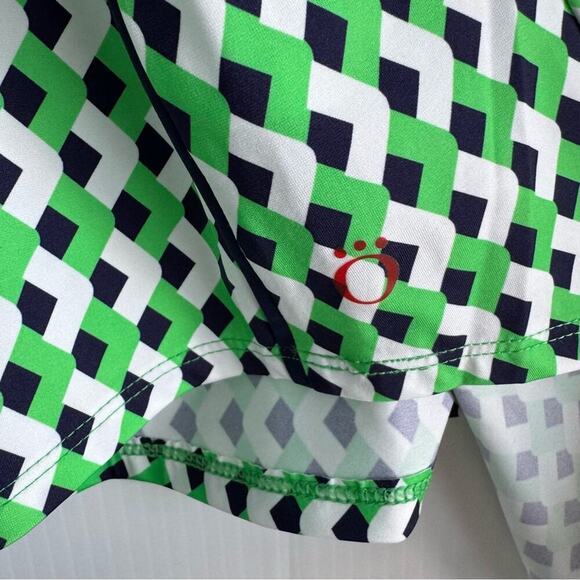 Kinona At the Pin chevron print golf top green  blue collared long sleeve large - Picture 7 of 8